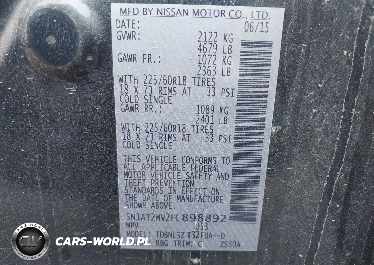 2015 Nissan Rogue Sl VIN:5N1AT2MV2FC898892 - 9