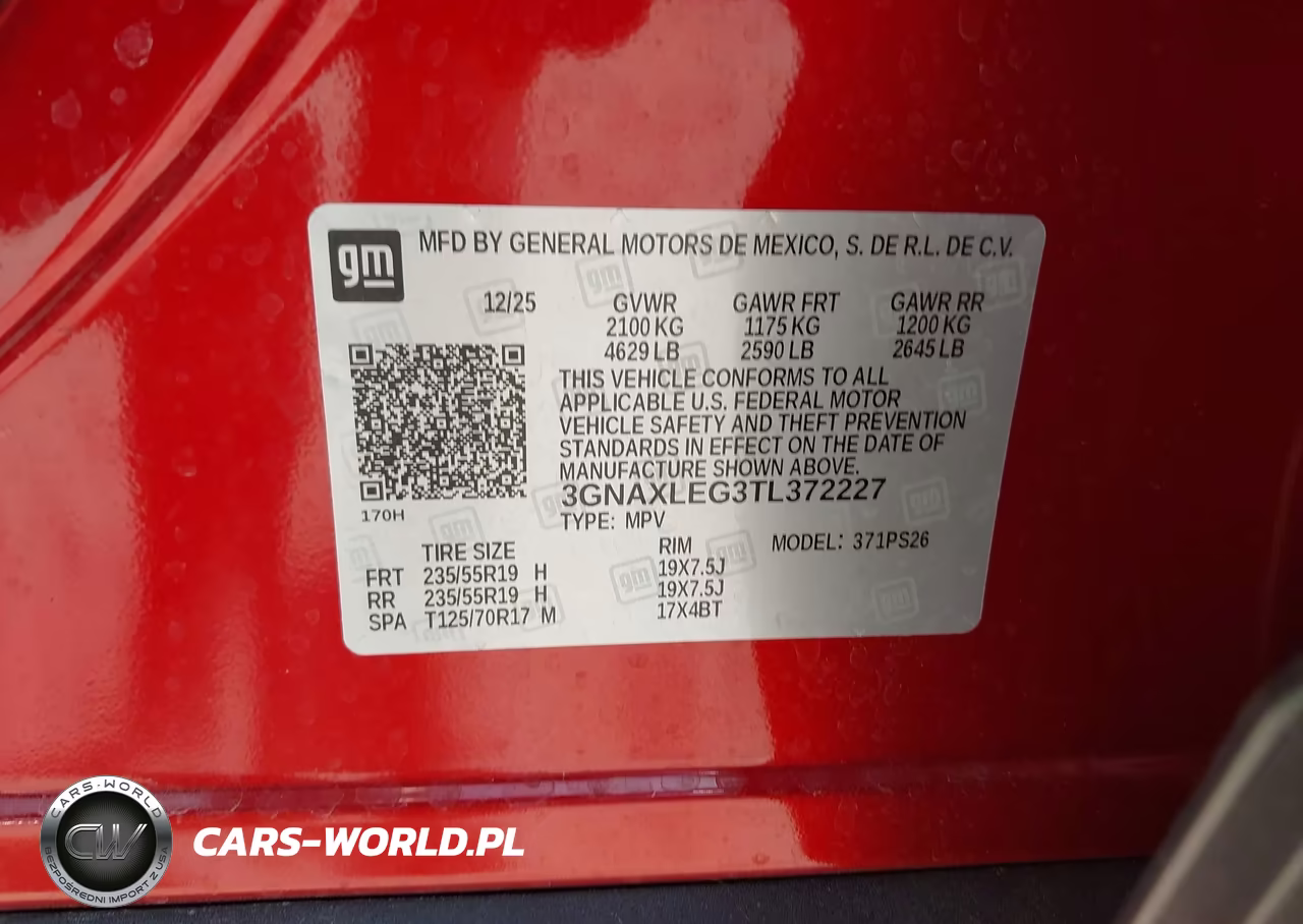 2026 Chevrolet Equinox Fwd Rs VIN:3GNAXLEG3TL372227 - 9