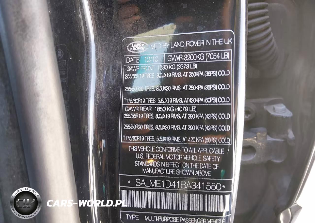 2011 Land Rover Range Rover Hse VIN:SALME1D41BA341550 - 9