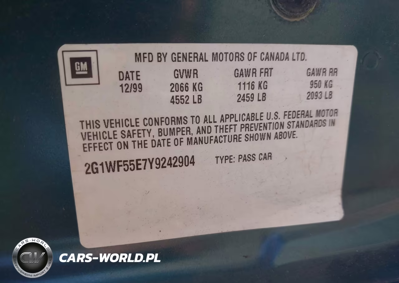 2000 Chevrolet Impala VIN:2G1WF55E7Y9242904 - 9