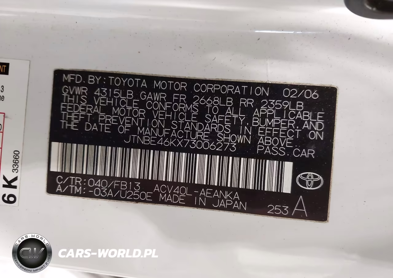 2007 Toyota Camry Ce VIN:JTNBE46KX73006273 - 9