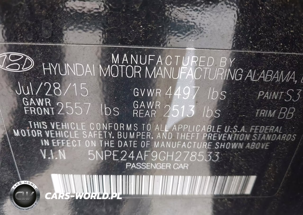 2016 Hyundai Sonata Se VIN:5NPE24AF9GH278533 - 9