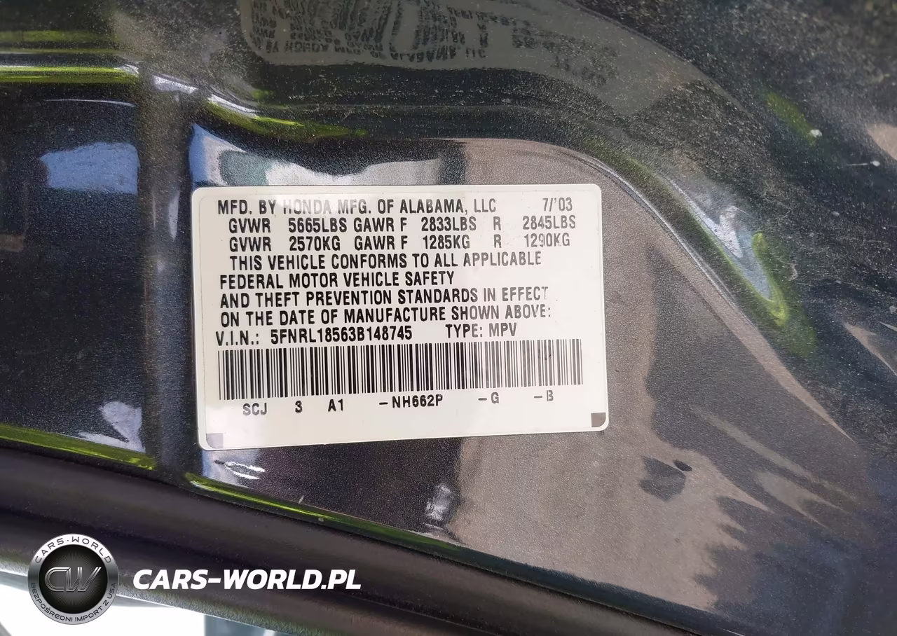 2003 Honda Odyssey Lx VIN:5FNRL18563B148745 - 9