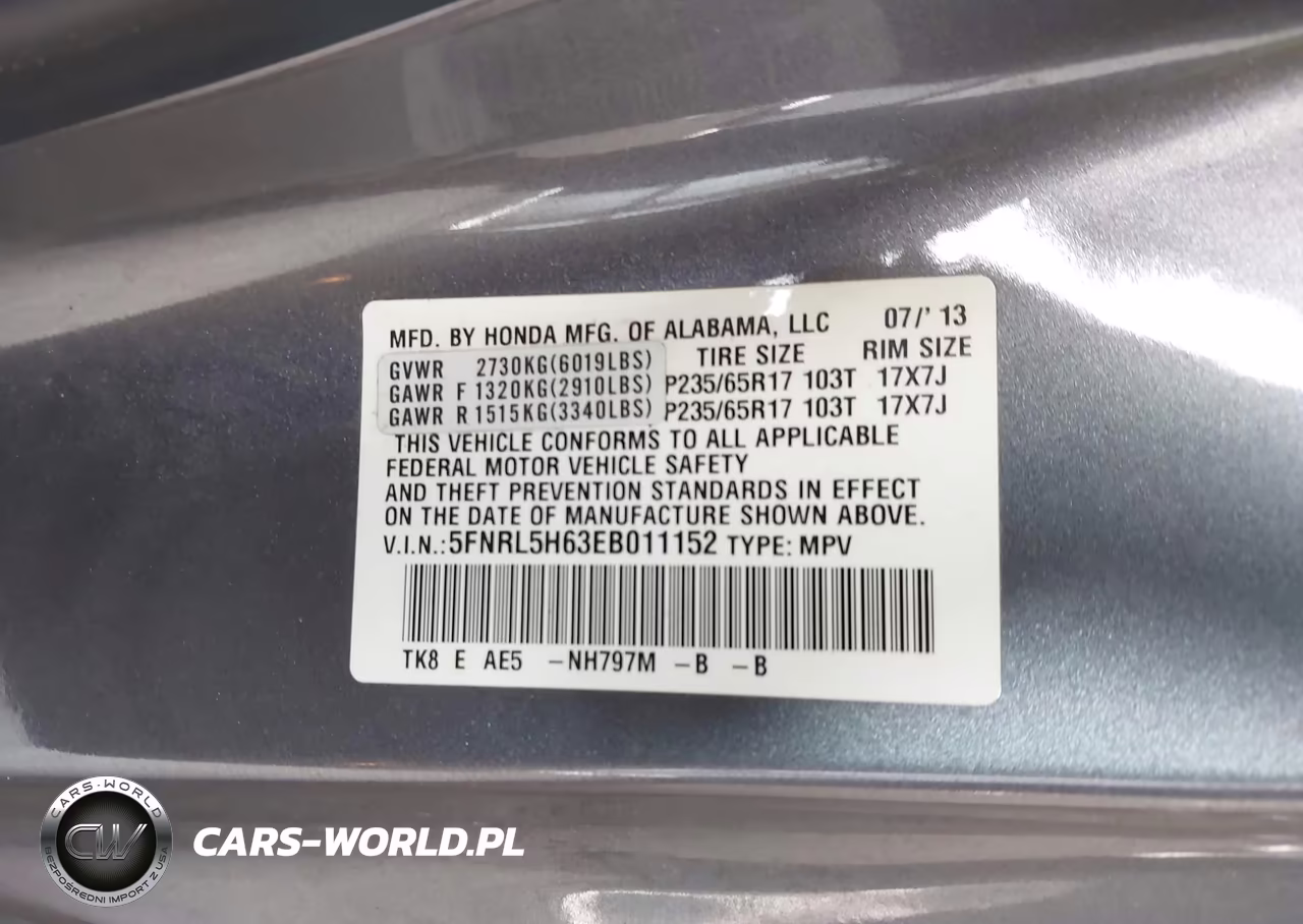 2014 Honda Odyssey Ex-L VIN:5FNRL5H63EB011152 - 9