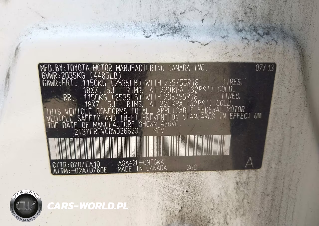 2013 Toyota Rav4 Limited VIN:2T3YFREV0DW036623 - 9
