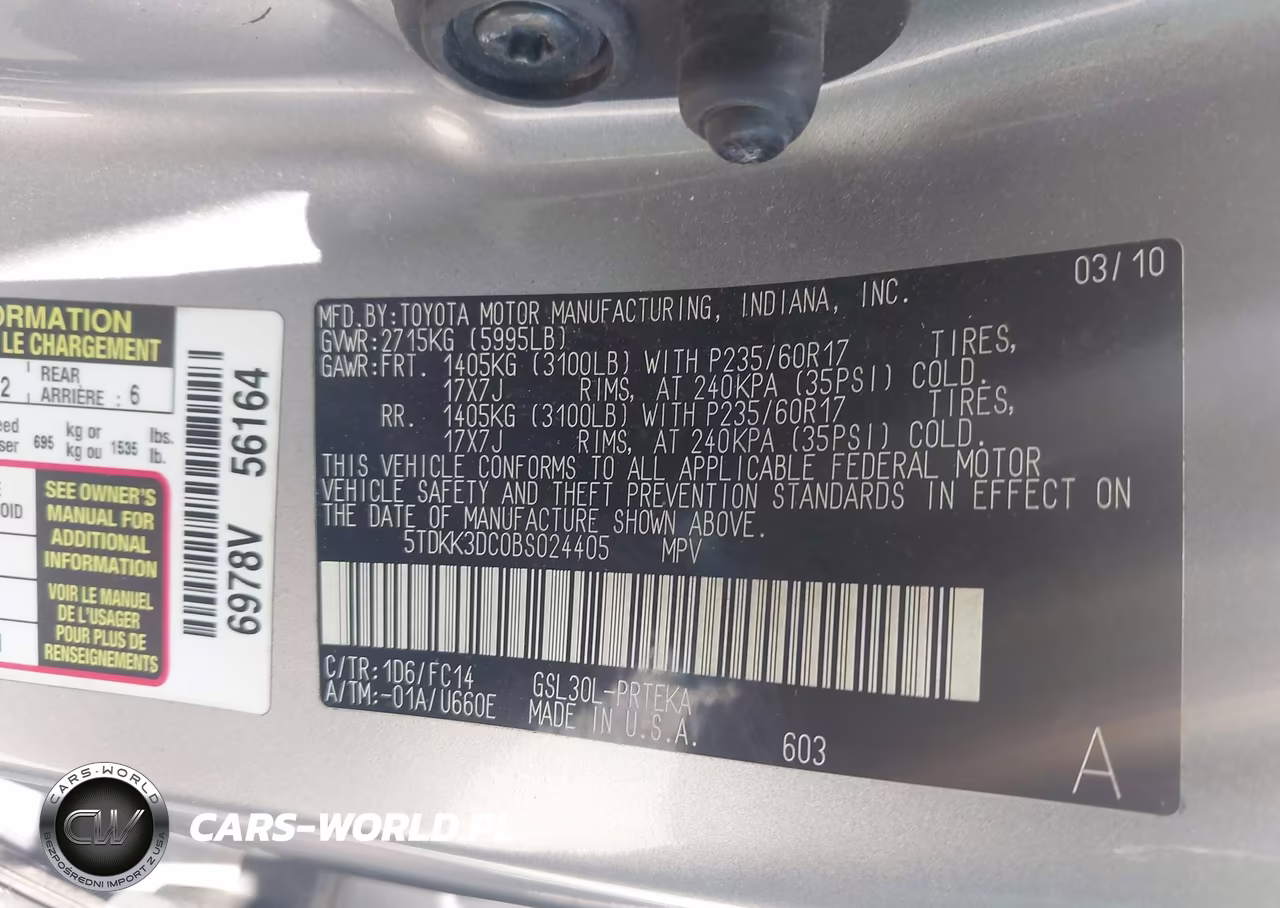 2011 Toyota Sienna Le V6 VIN:5TDKK3DC0BS024405 - 9