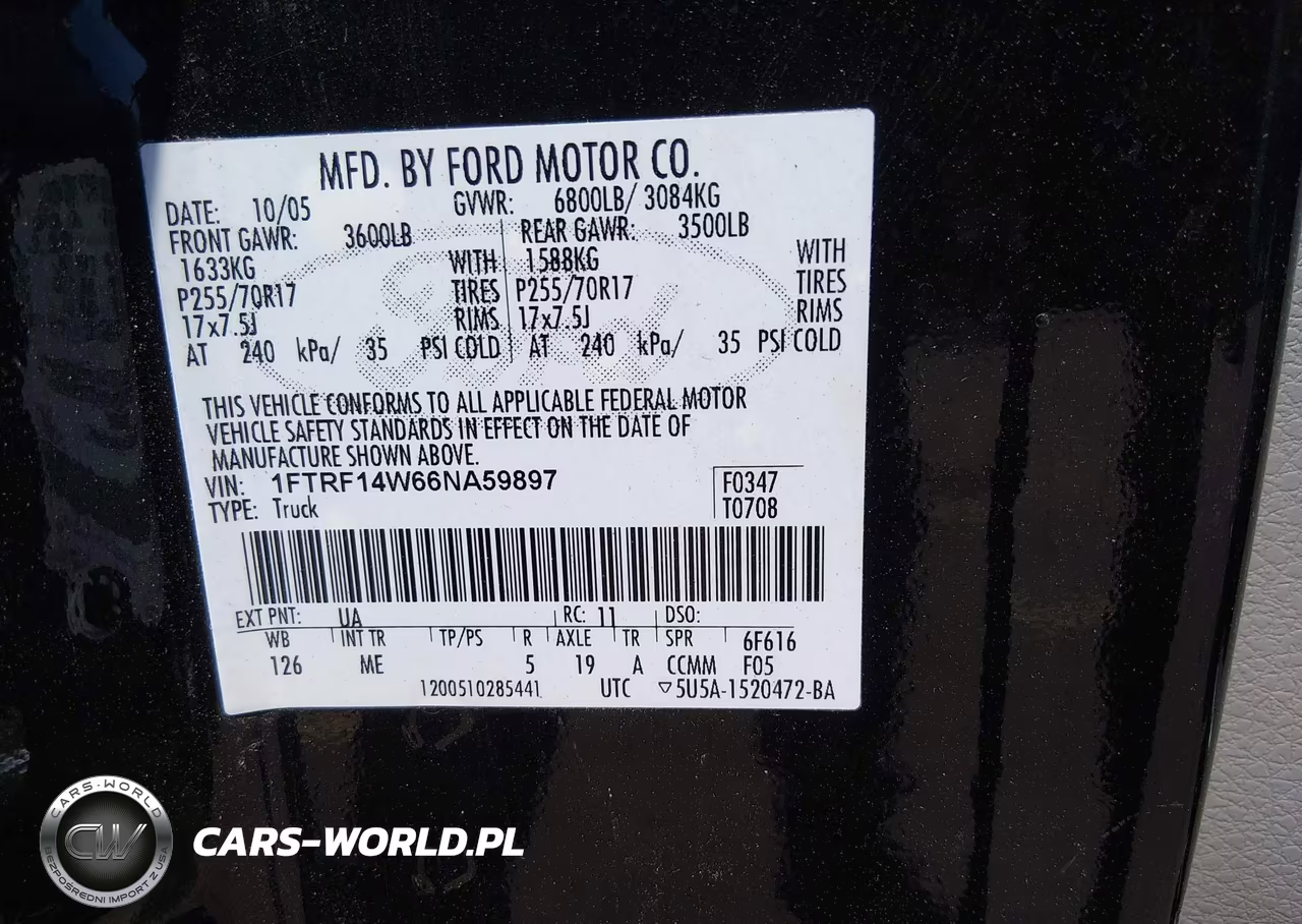 2006 Ford F-150 Stx-Xl-Xlt VIN:1FTRF14W66NA59897 - 9