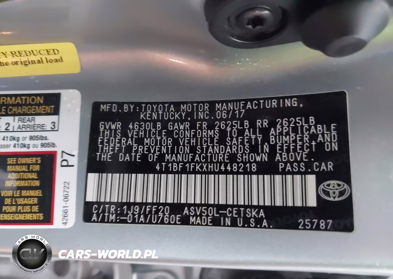 2017 Toyota Camry Se VIN:4T1BF1FKXHU448218 - 9