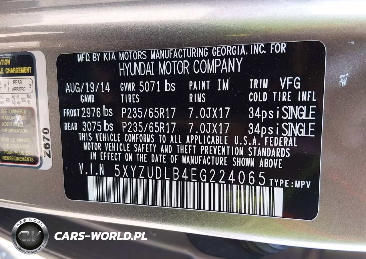 2014 Hyundai Santa Fe Sport 2.4L VIN:5XYZUDLB4EG224065 - 9