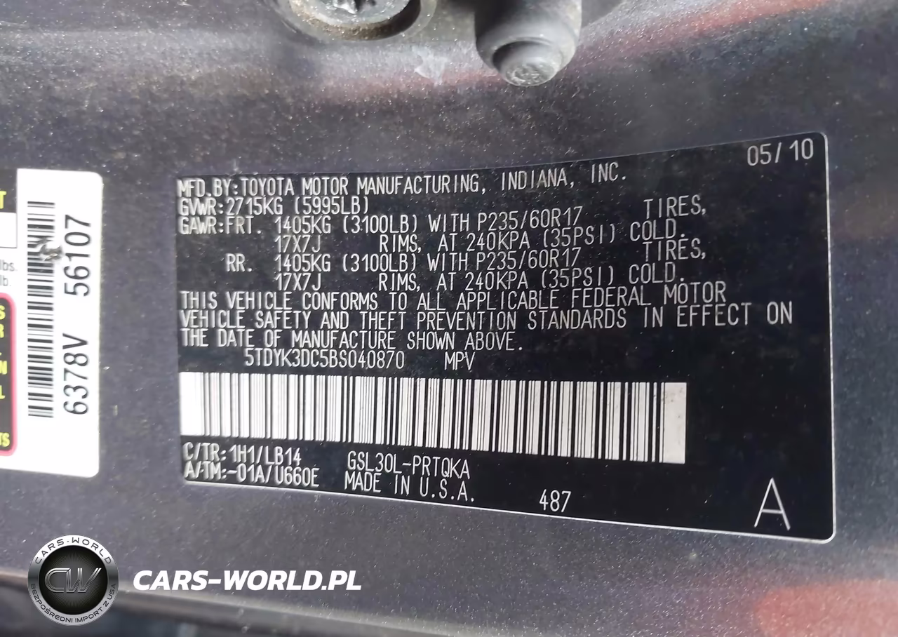 2011 Toyota Sienna Xle V6 VIN:5TDYK3DC5BS040870 - 9