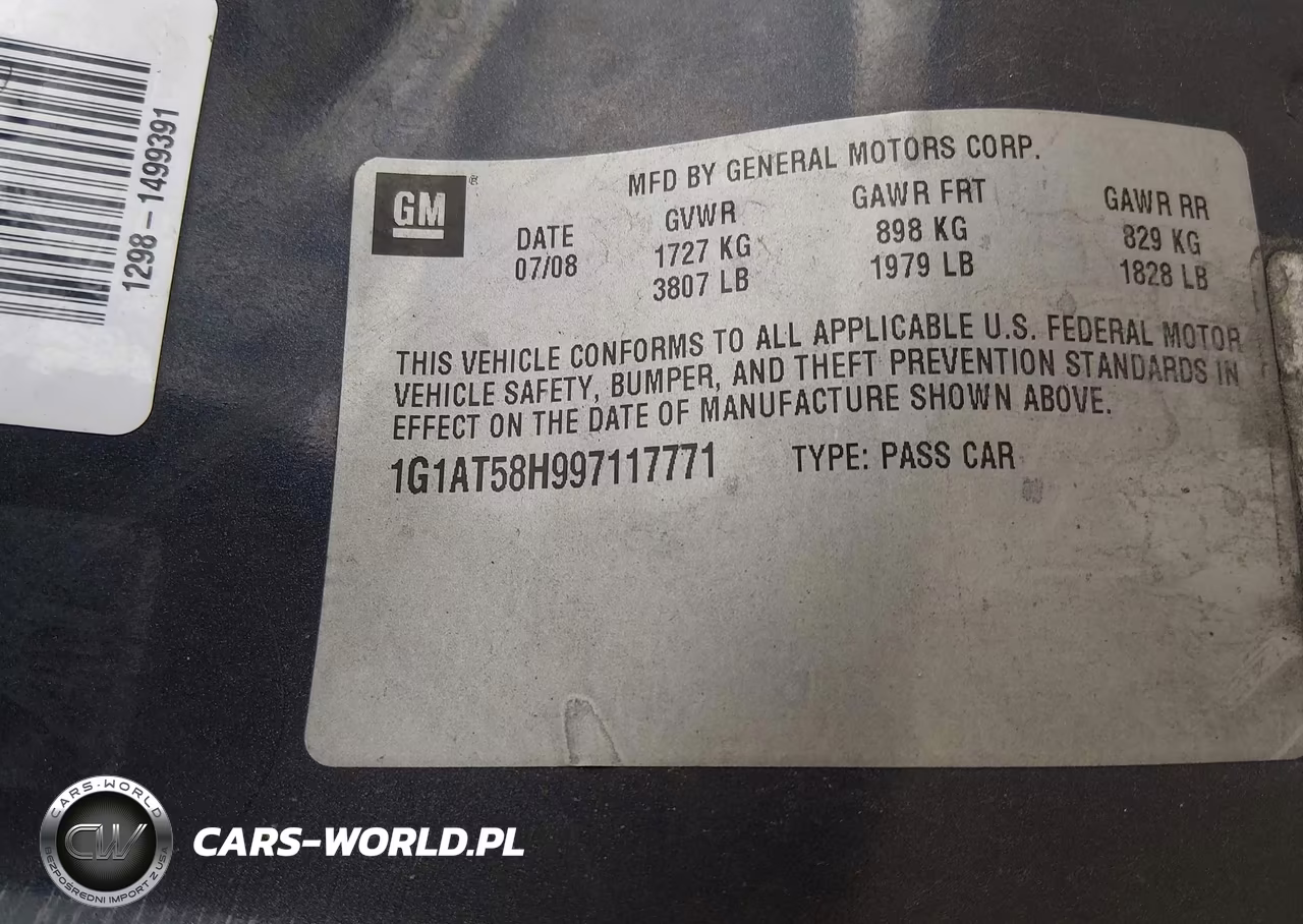 2009 Chevrolet Cobalt Lt VIN:1G1AT58H997117771 - 9