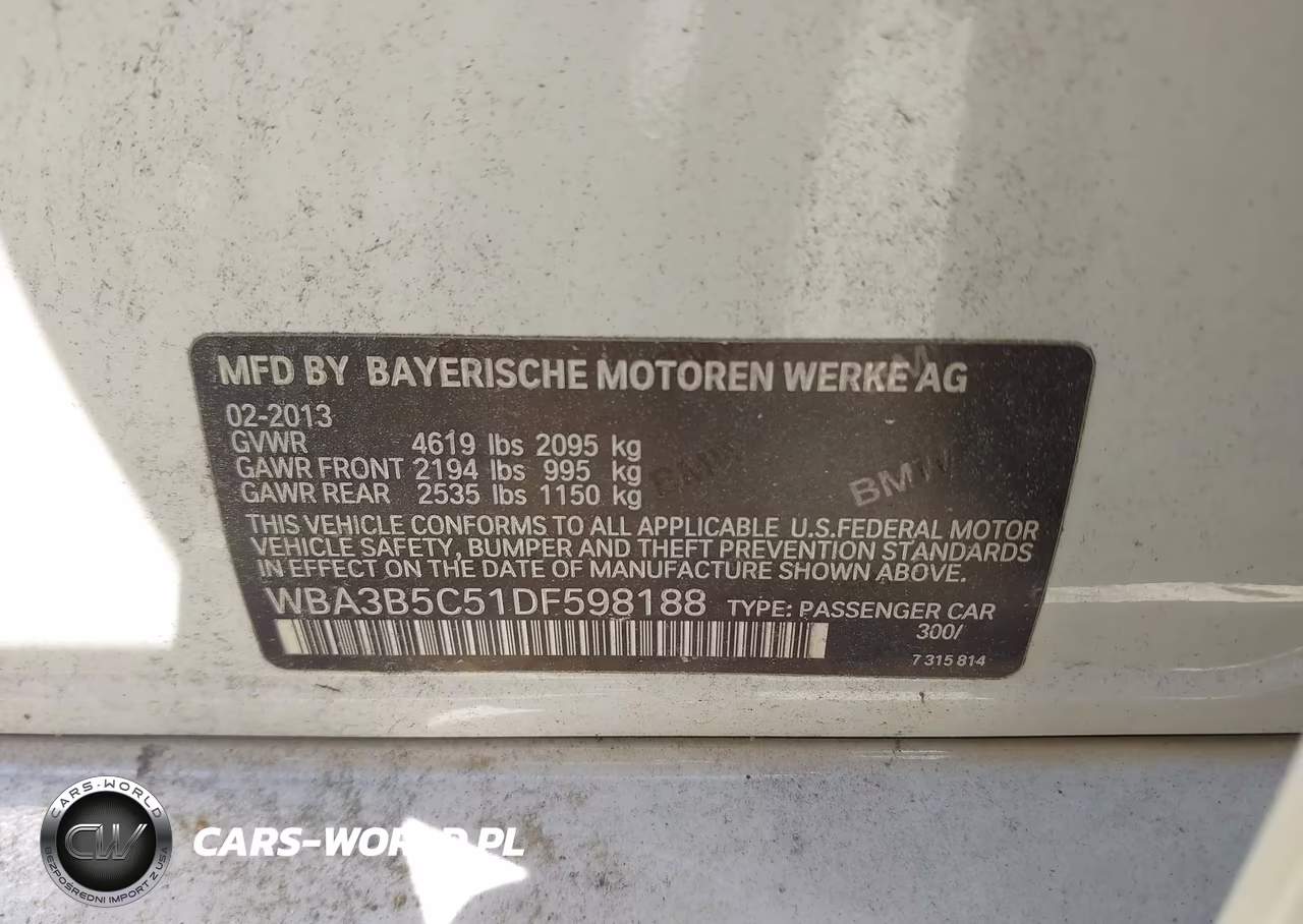 2013 BMW 328I xDrive VIN:WBA3B5C51DF598188 - 9