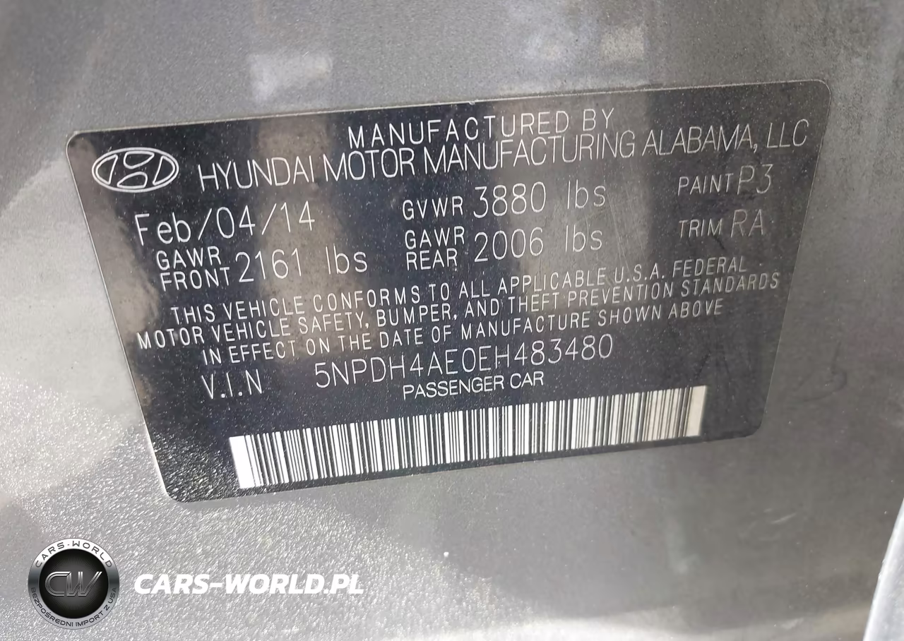 2014 Hyundai Elantra Se VIN:5NPDH4AE0EH483480 - 9