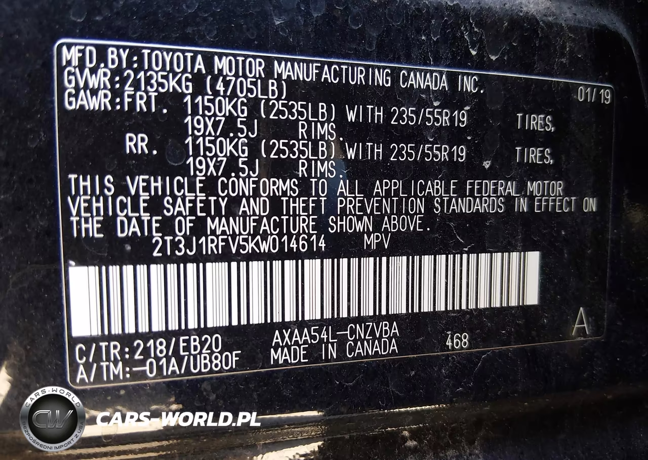2019 Toyota Rav4 Adventure VIN:2T3J1RFV5KW014614 - 9