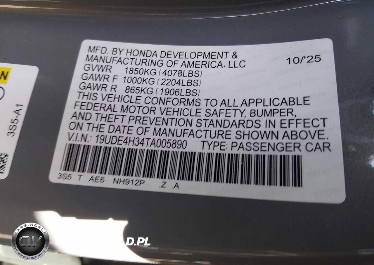 2026 Acura Integra Fwd A-Spec VIN:19UDE4H34TA005890 - 9