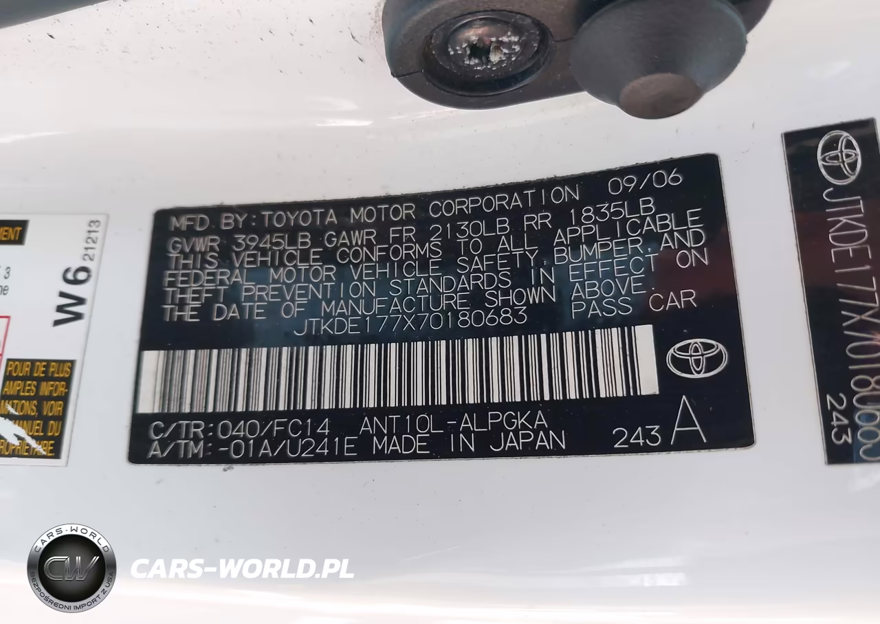 2007 Scion Tc VIN:JTKDE177X70180683 - 9