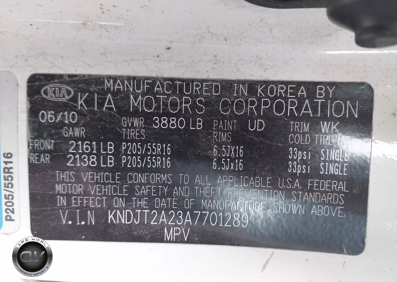 2010 Kia Soul + VIN:KNDJT2A23A7701289 - 9