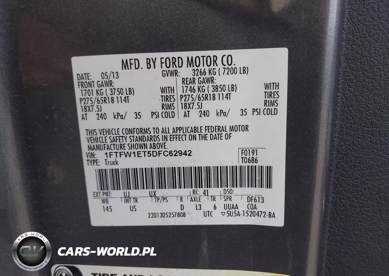 2013 Ford F-150 Xlt VIN:1FTFW1ET5DFC62942 - 9