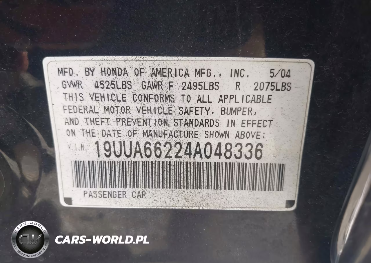 2004 Acura Tl VIN:19UUA66224A048336 - 9