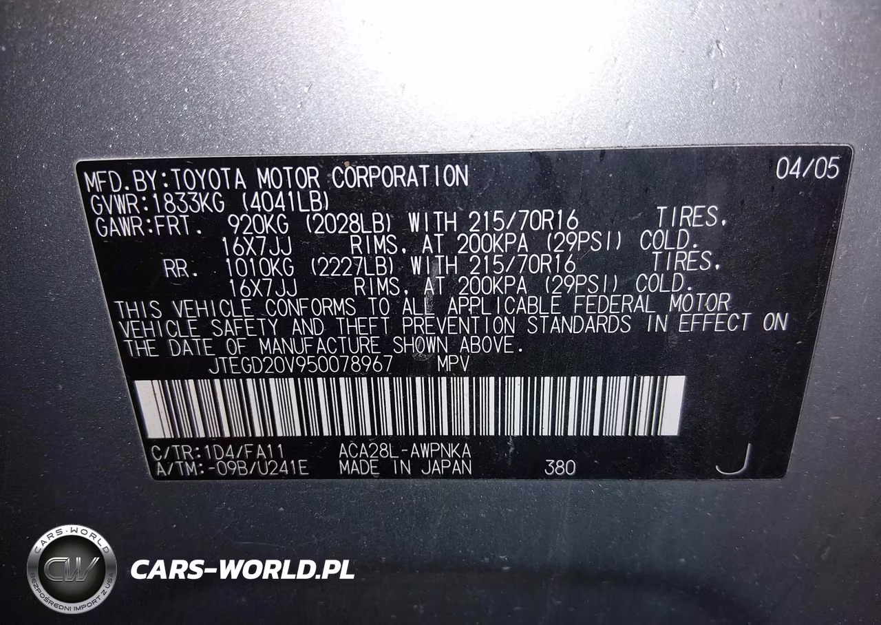 2005 Toyota Rav4 VIN:JTEGD20V950078967 - 9