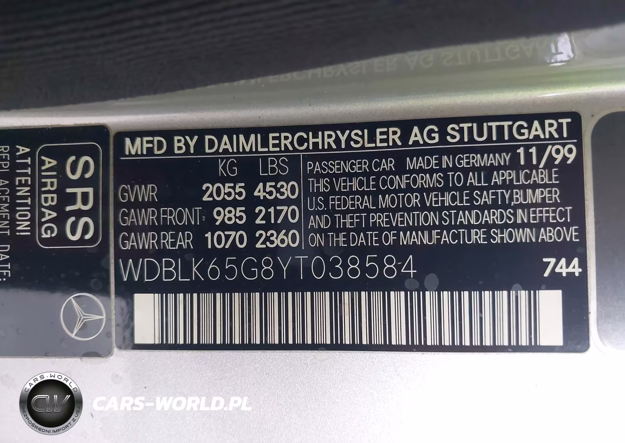 2000 Mercedes-Benz Clk 320 VIN:WDBLK65G8YT038584 - 9