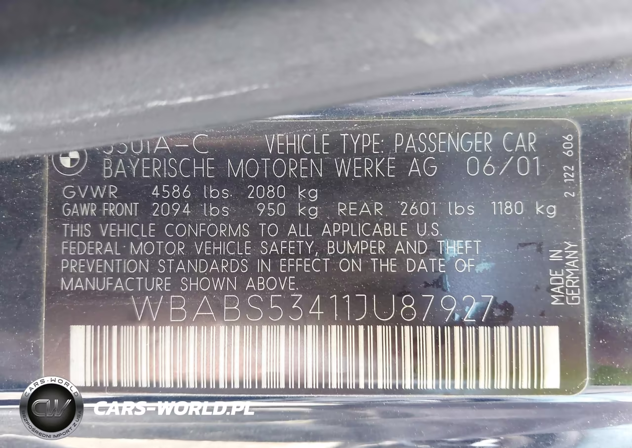 2001 BMW 330Ci VIN:WBABS53411JU87927 - 9