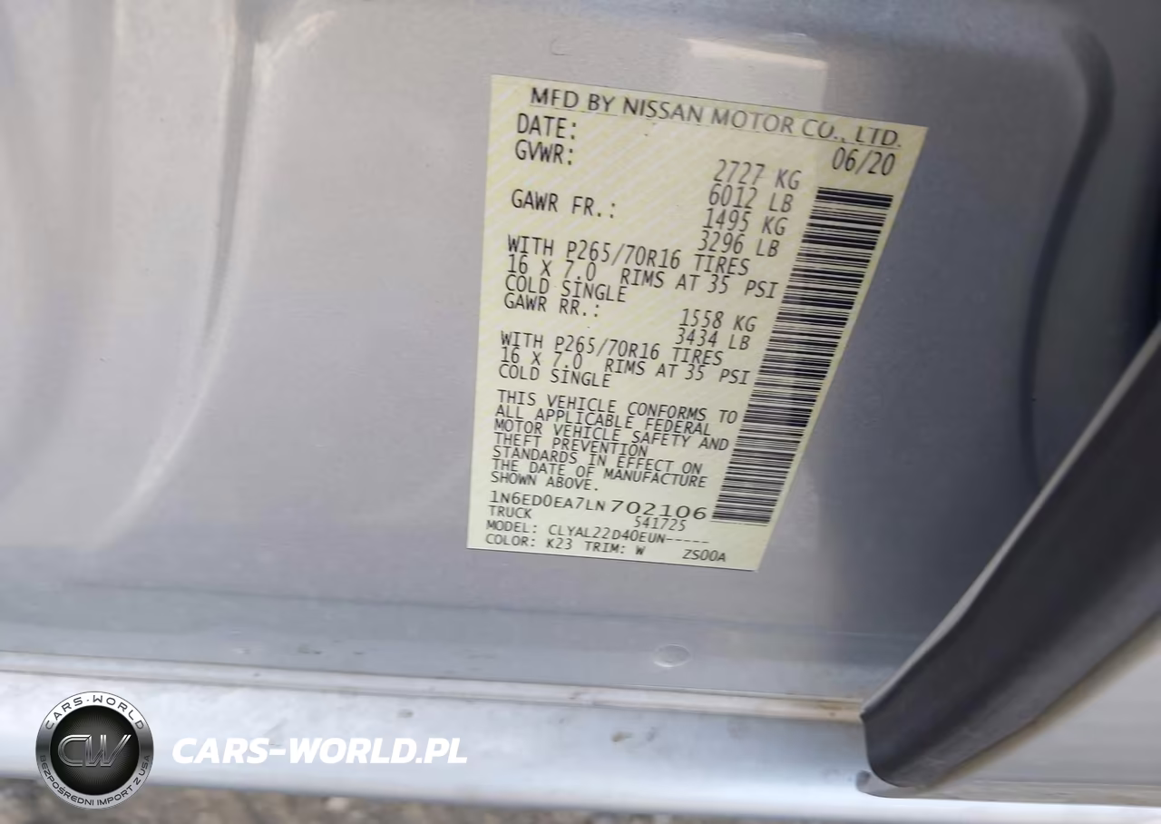 2020 Nissan Frontier Sv 4X2 VIN:1N6ED0EA7LN702106 - 9