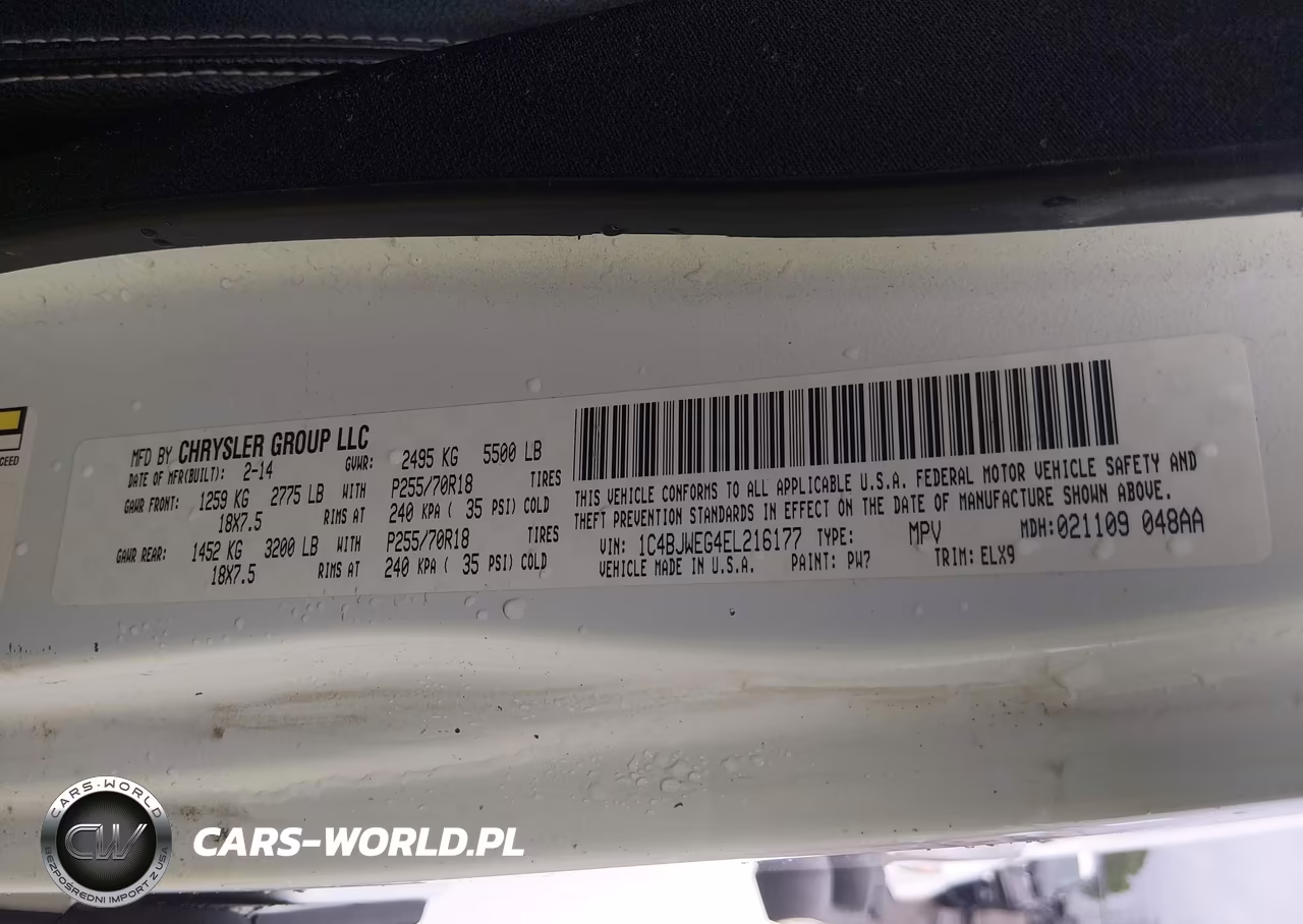 2014 Jeep Wrangler Unlimited Polar Edition VIN:1C4BJWEG4EL216177 - 9