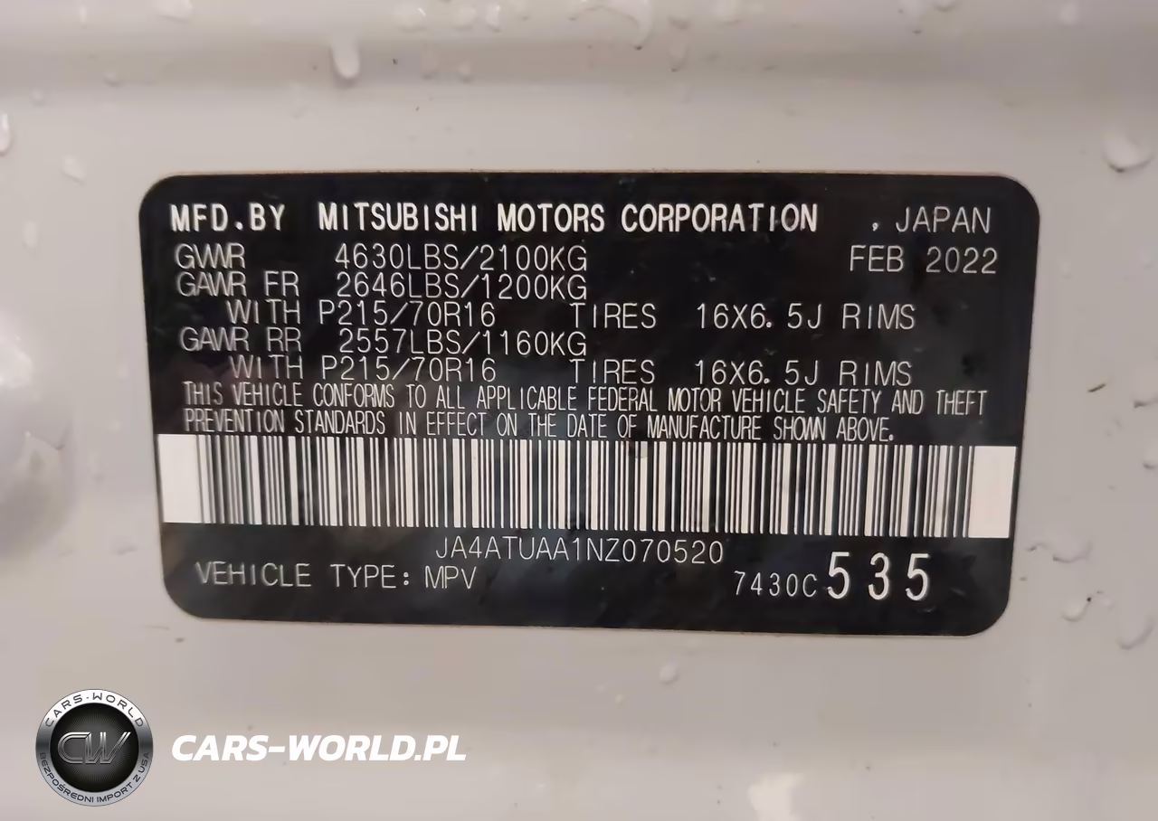 2022 Mitsubishi Eclipse Cross Es S-Awc VIN:JA4ATUAA1NZ070520 - 9