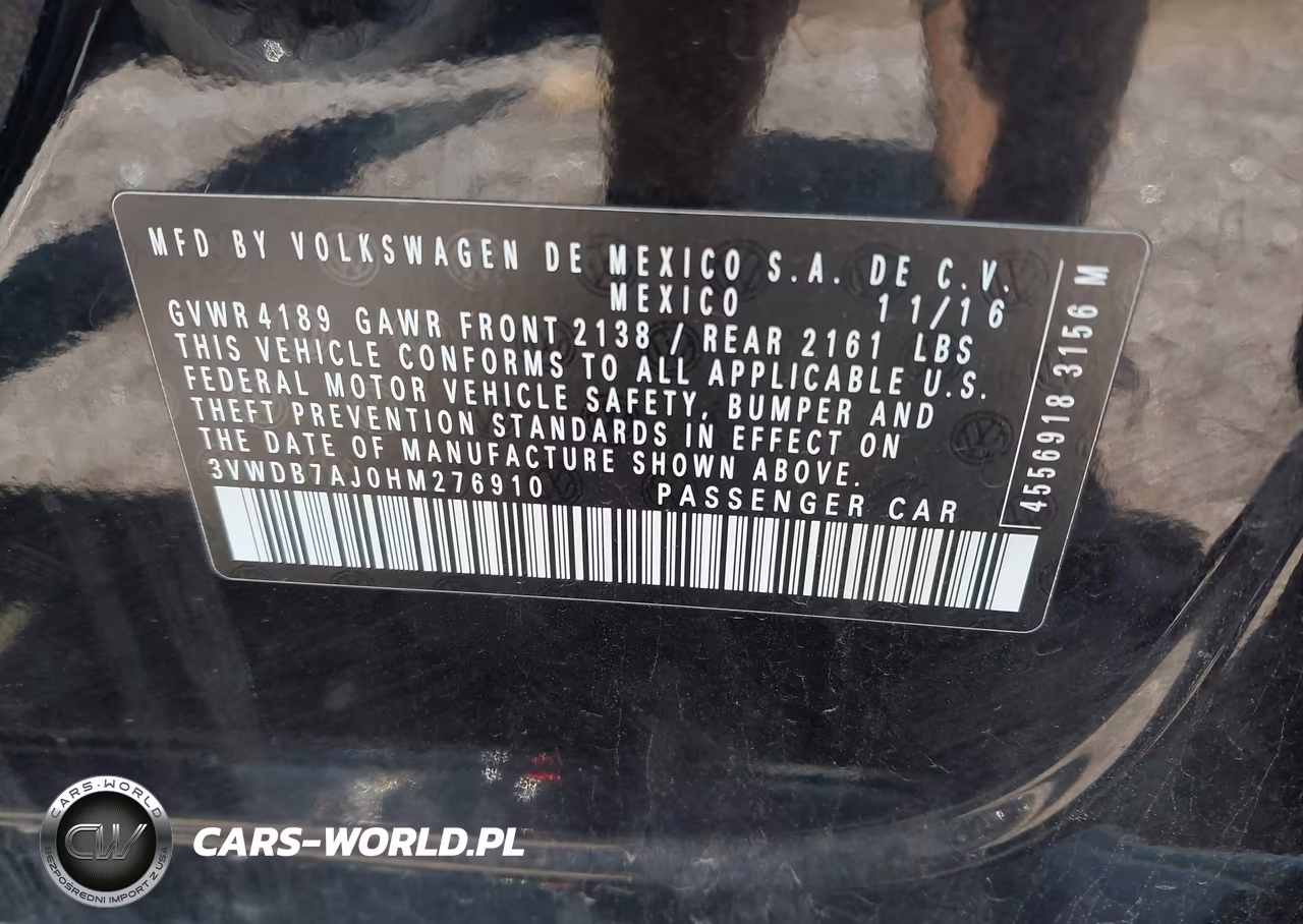 2017 Volkswagen Jetta 1.4T Se VIN:3VWDB7AJ0HM276910 - 9