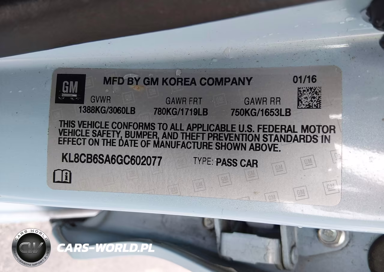 2016 Chevrolet Spark Ls Cvt VIN:KL8CB6SA6GC602077 - 9