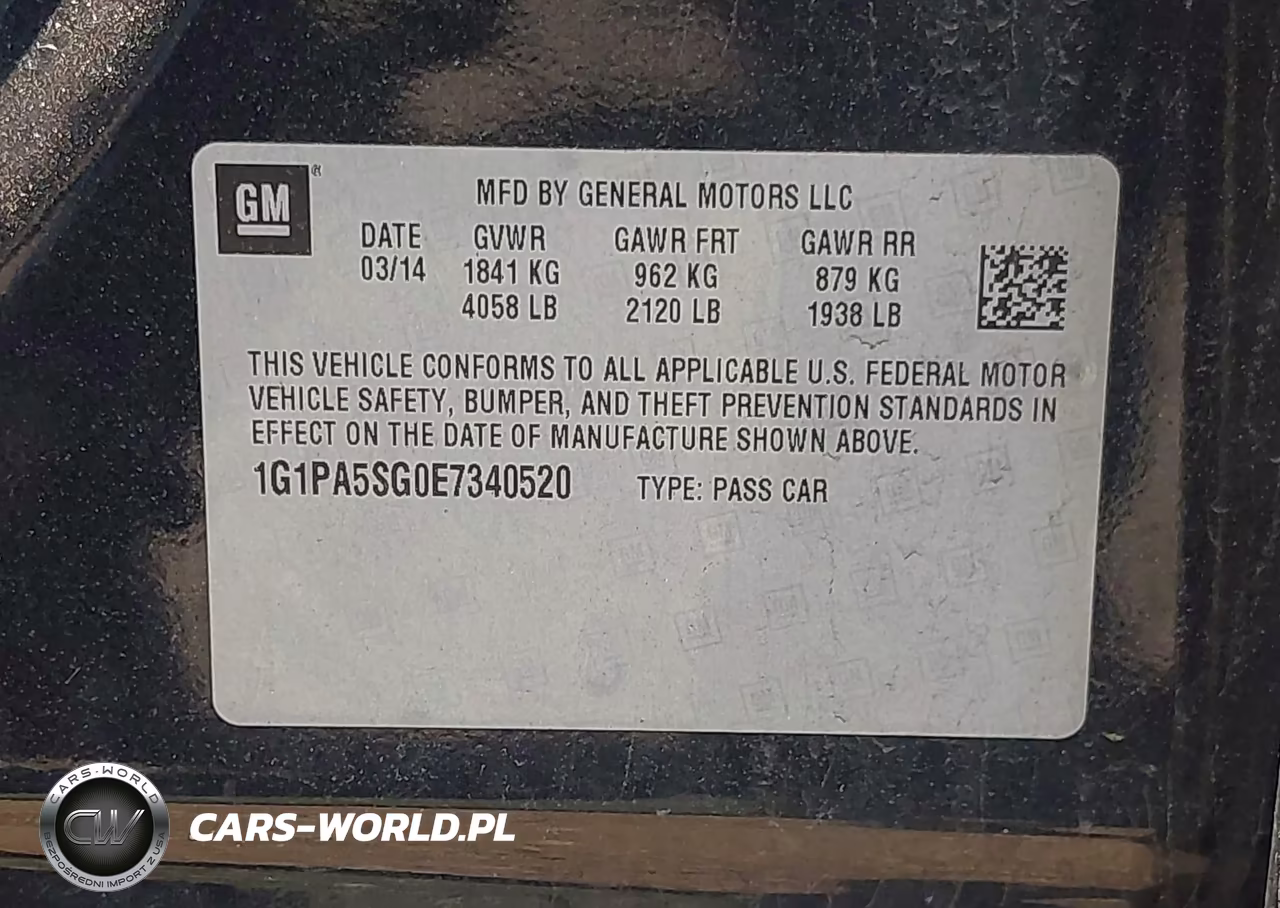 2014 Chevrolet Cruze Ls Auto VIN:1G1PA5SG0E7340520 - 9