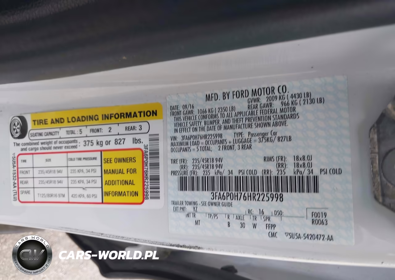 2017 Ford Fusion Se VIN:3FA6P0H76HR225998 - 9