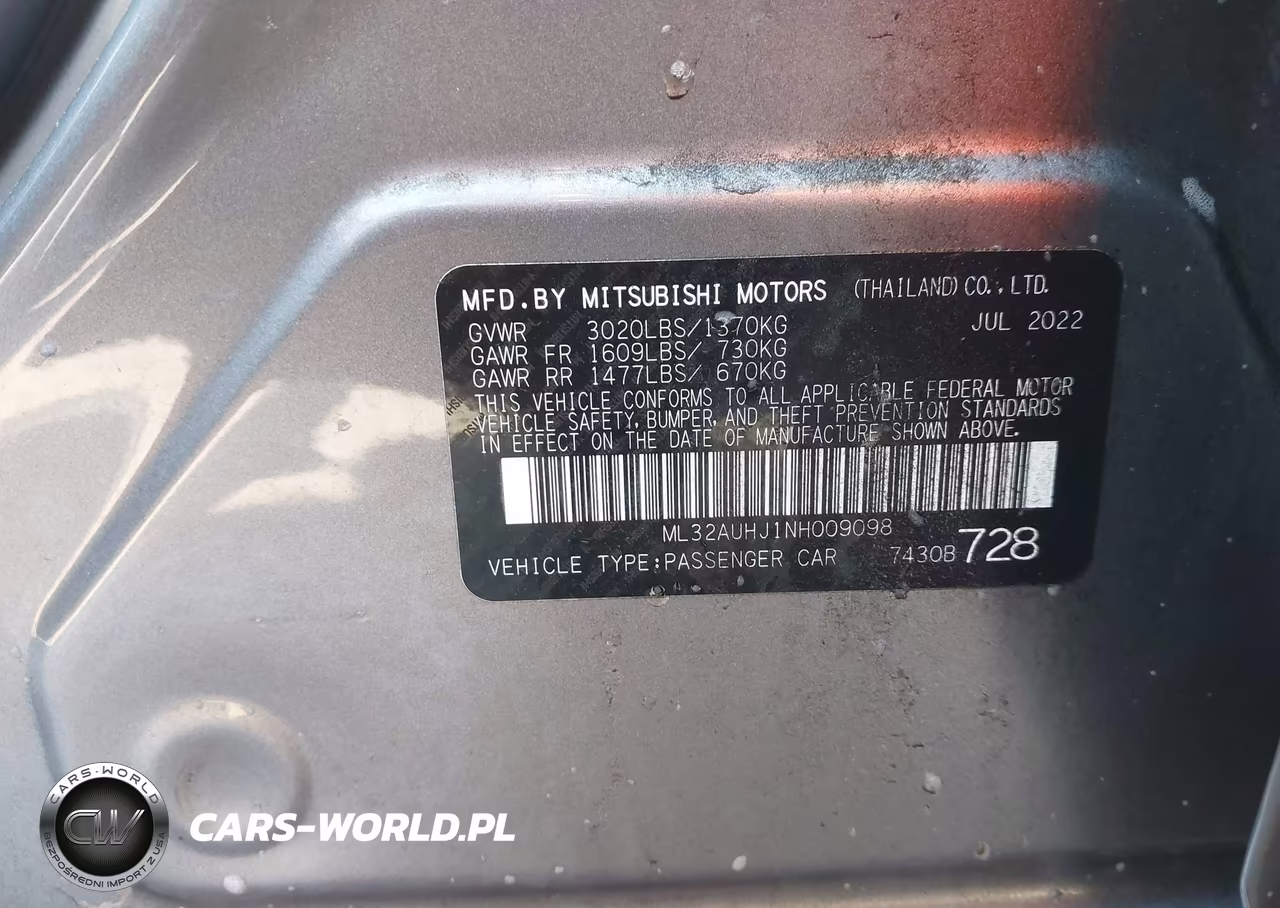 2022 Mitsubishi Mirage Es-Le VIN:ML32AUHJ1NH009098 - 9
