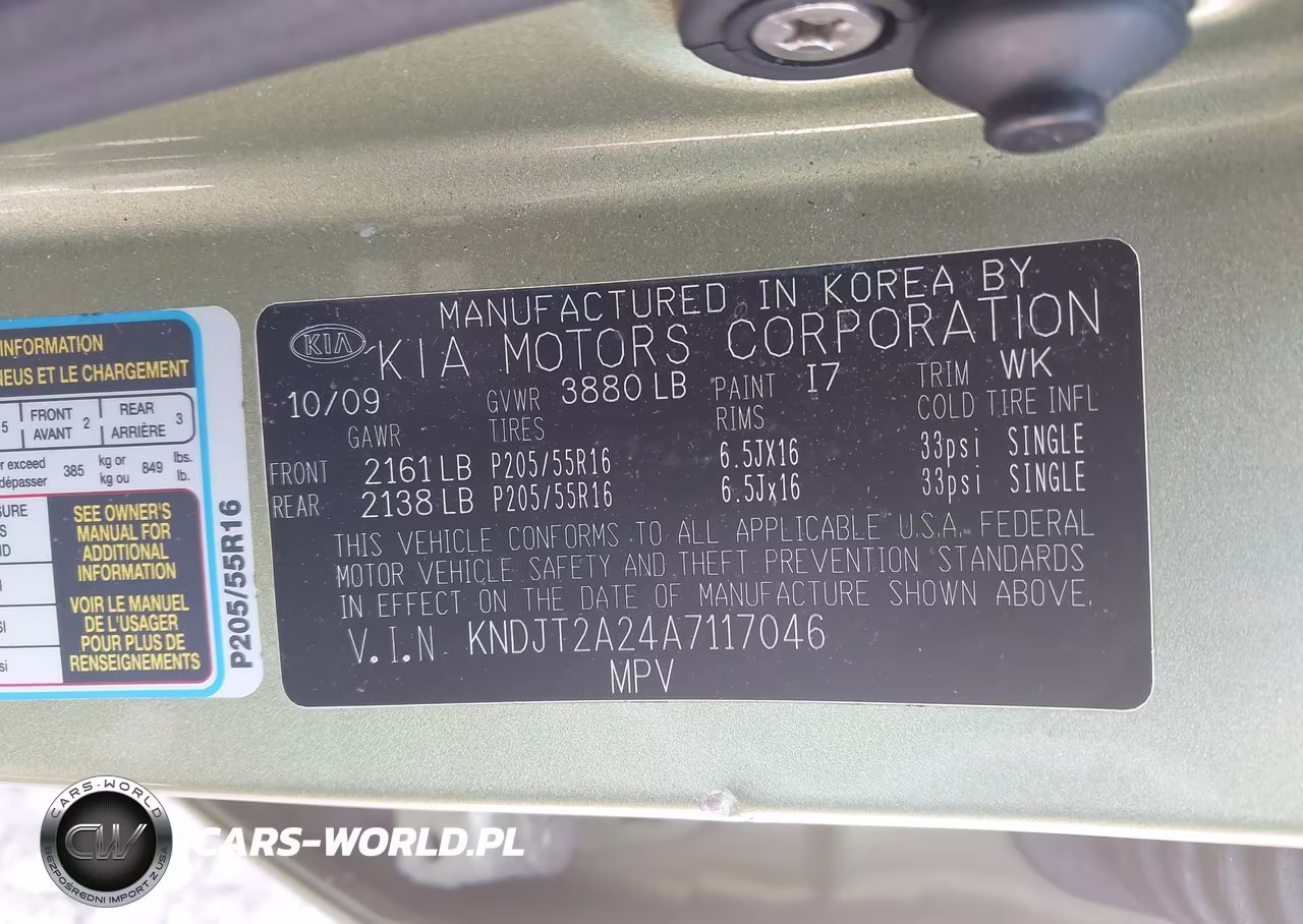 2010 Kia Soul + VIN:KNDJT2A24A7117046 - 9