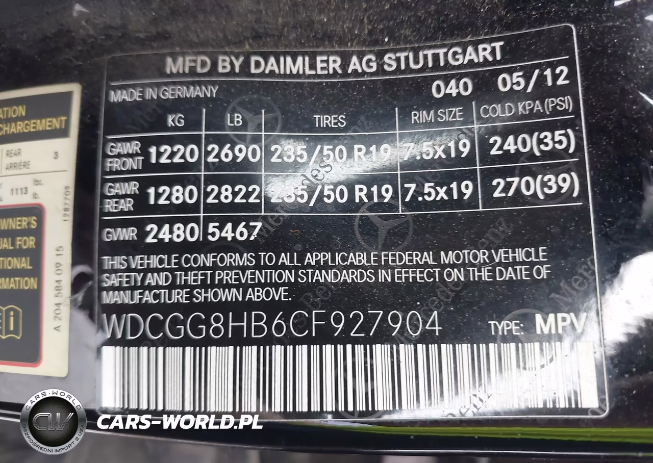 2012 Mercedes-Benz Glk 350 4Matic VIN:WDCGG8HB6CF927904 - 9