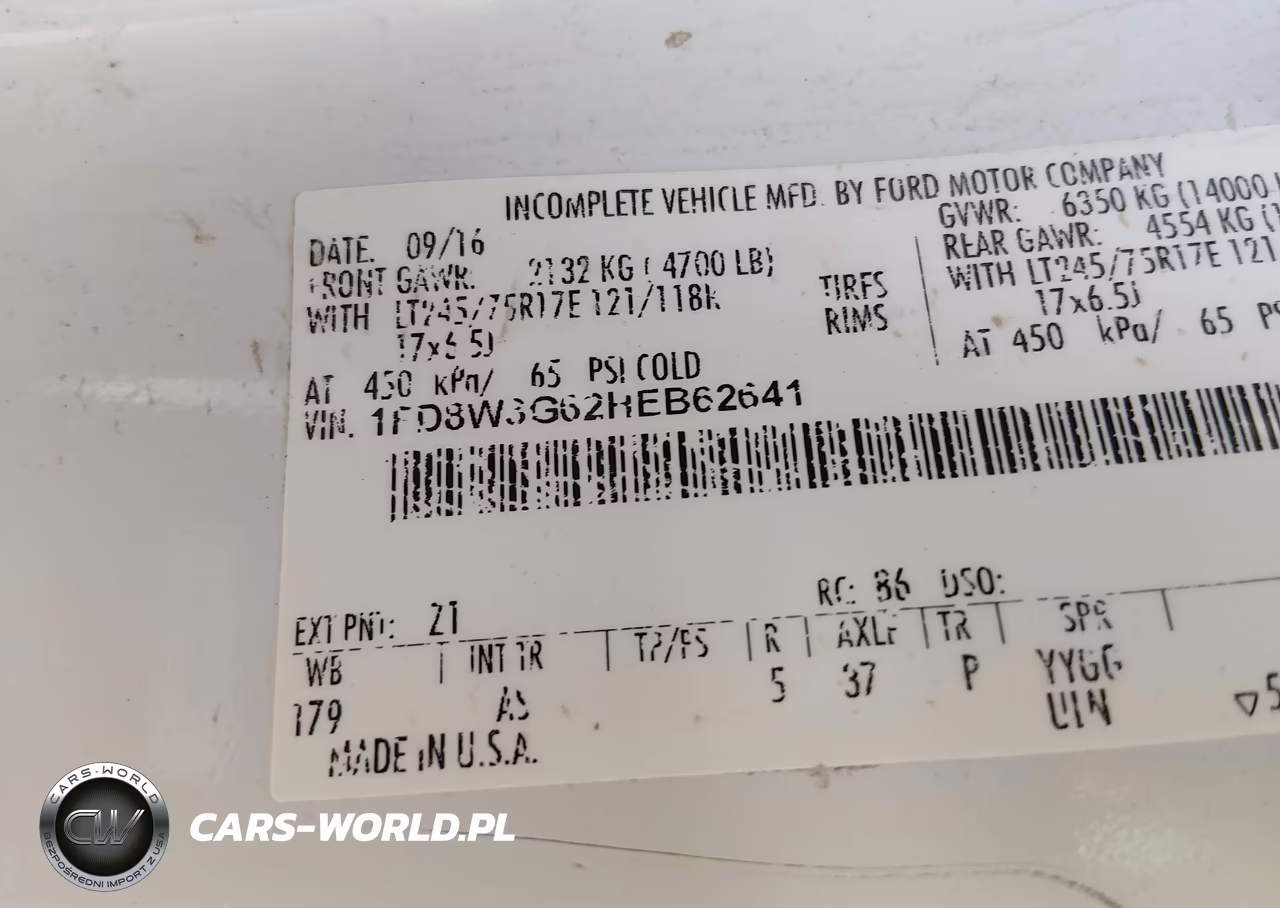 2017 Ford F-350 Chassis Xl VIN:1FD8W3G62HEB62641 - 8