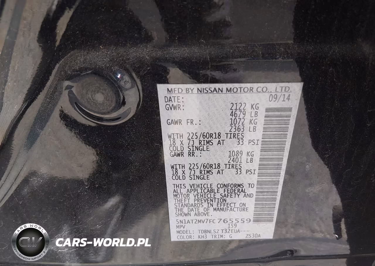 2015 Nissan Rogue Sl VIN:5N1AT2MV7FC765559 - 9