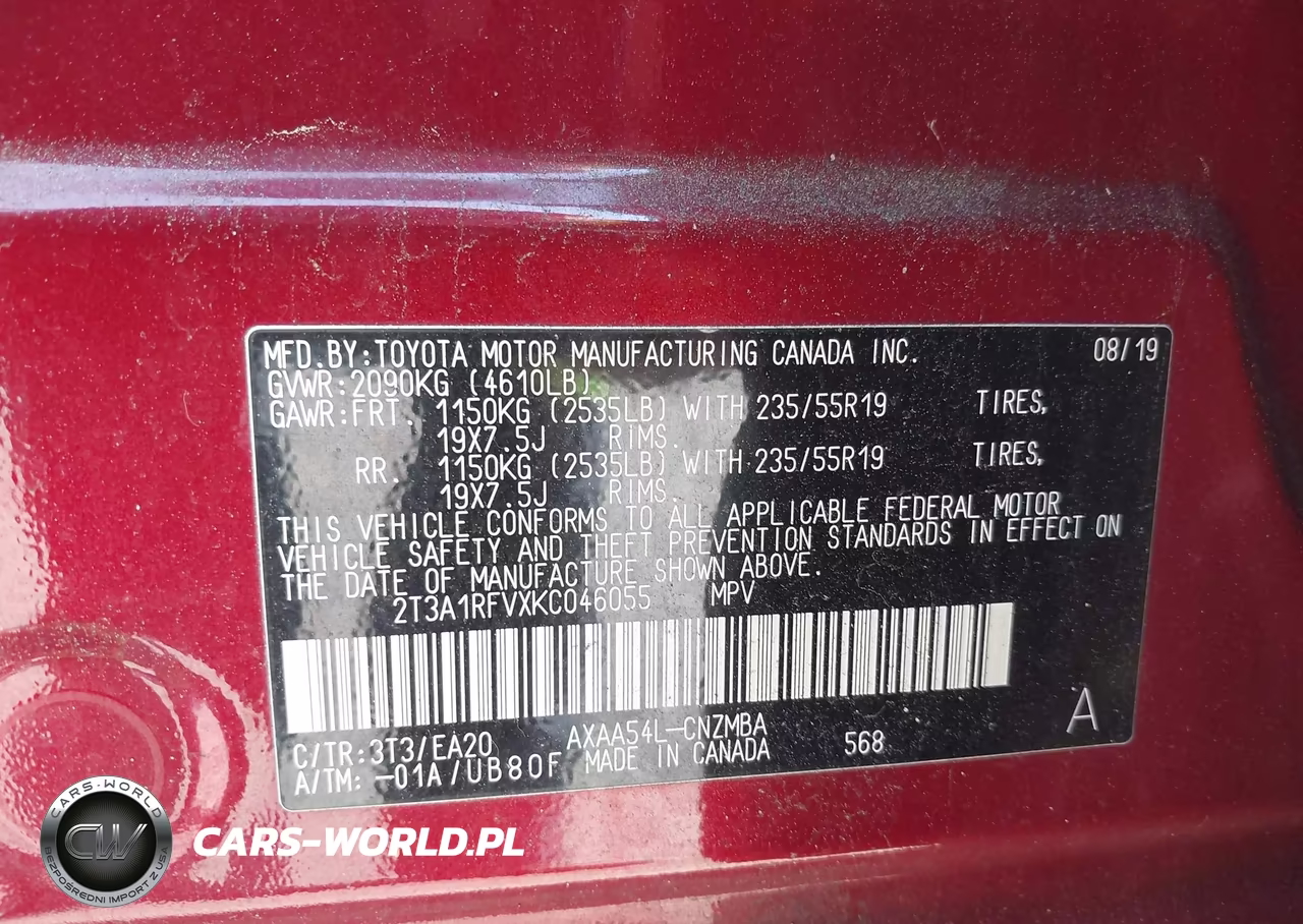 2019 Toyota Rav4 Xle Premium VIN:2T3A1RFVXKC046055 - 9