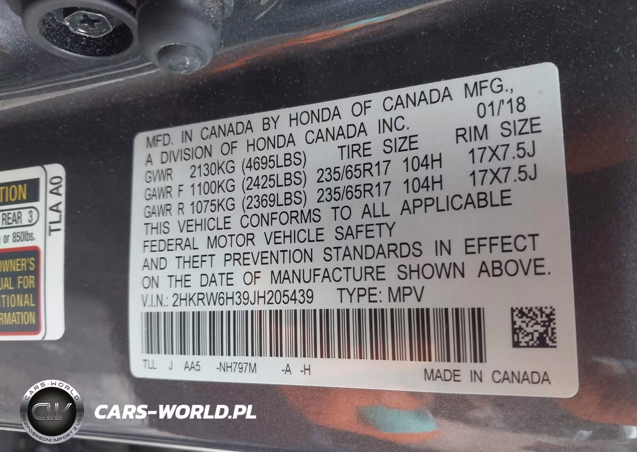 2018 Honda Cr-V Lx VIN:2HKRW6H39JH205439 - 9