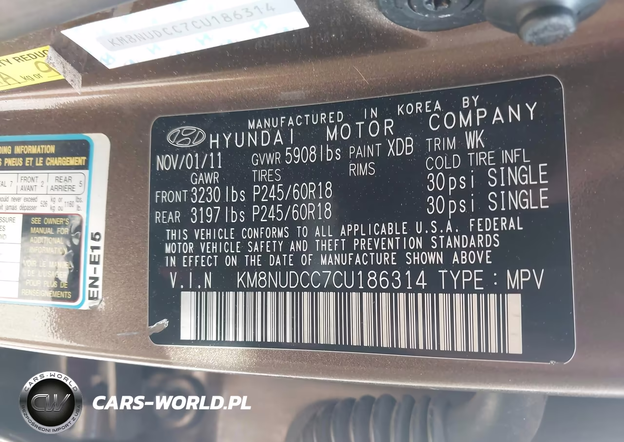 2012 Hyundai Veracruz Limited VIN:KM8NUDCC7CU186314 - 9