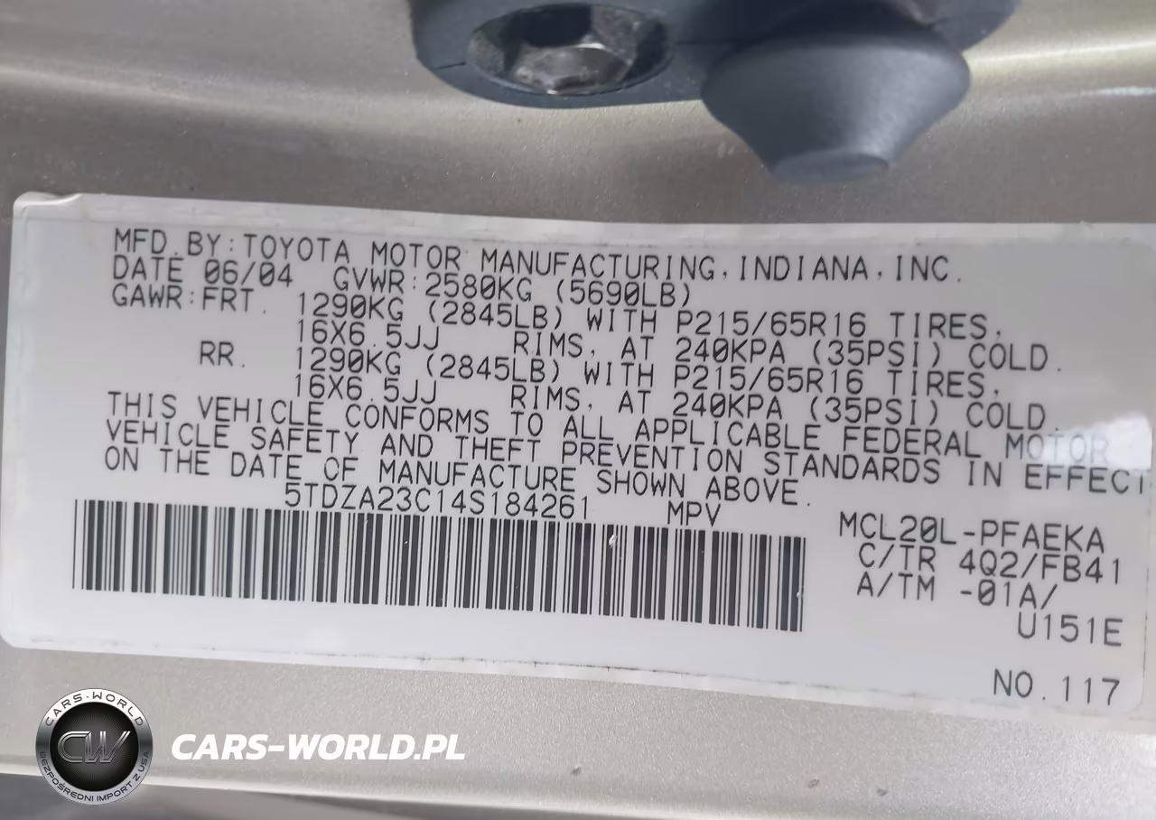 2004 Toyota Sienna Le VIN:5TDZA23C14S184261 - 9