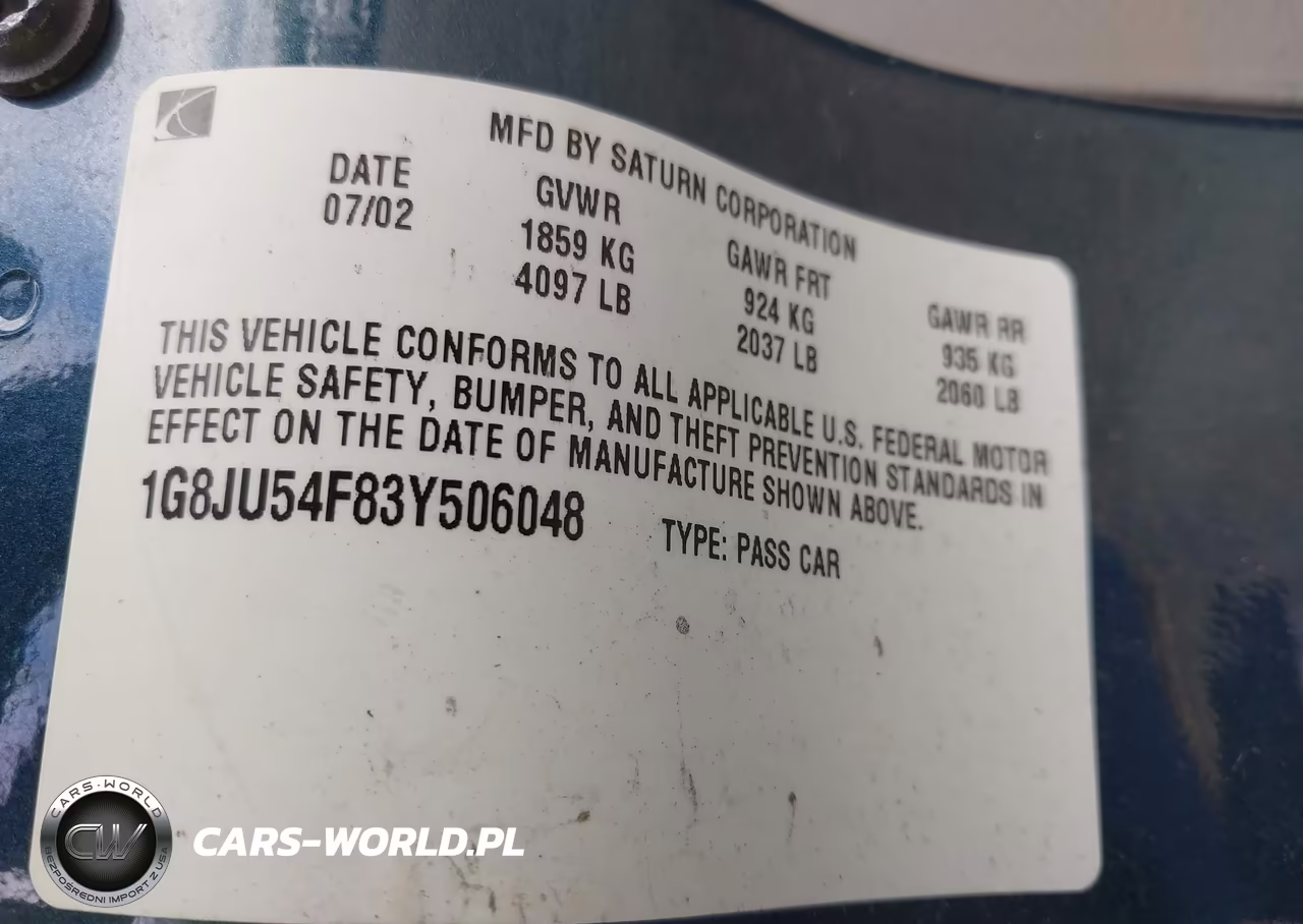 2003 Saturn L-Series L200 VIN:1G8JU54F83Y506048 - 9