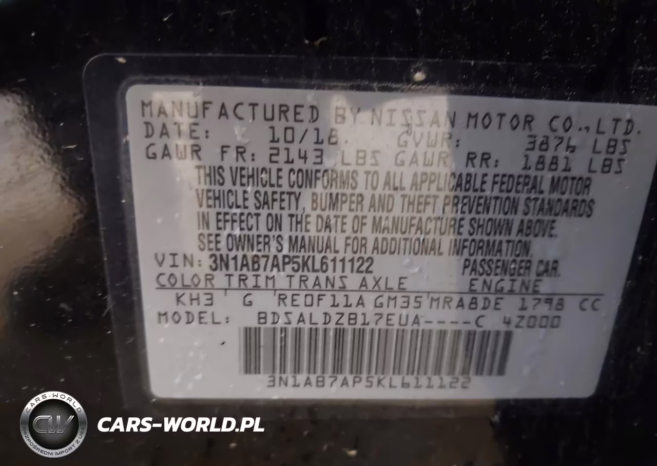 2019 Nissan Sentra Sv VIN:3N1AB7AP5KL611122 - 9