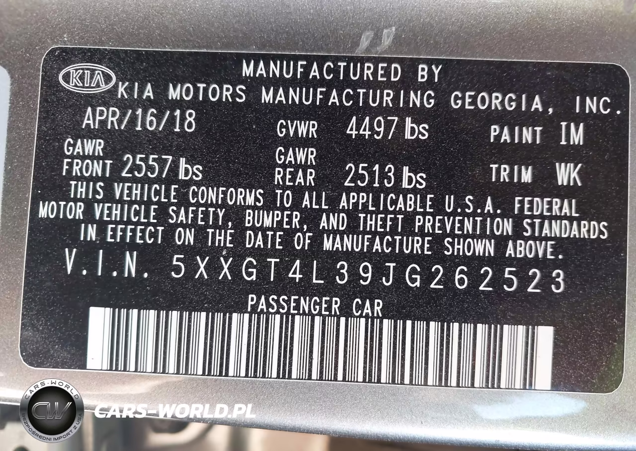 2018 Kia Optima Lx VIN:5XXGT4L39JG262523 - 9