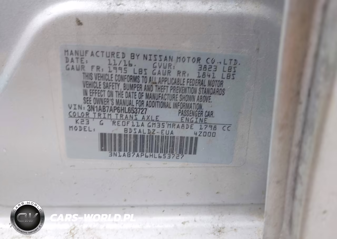 2017 Nissan Sentra Sv VIN:3N1AB7AP6HL653727 - 9