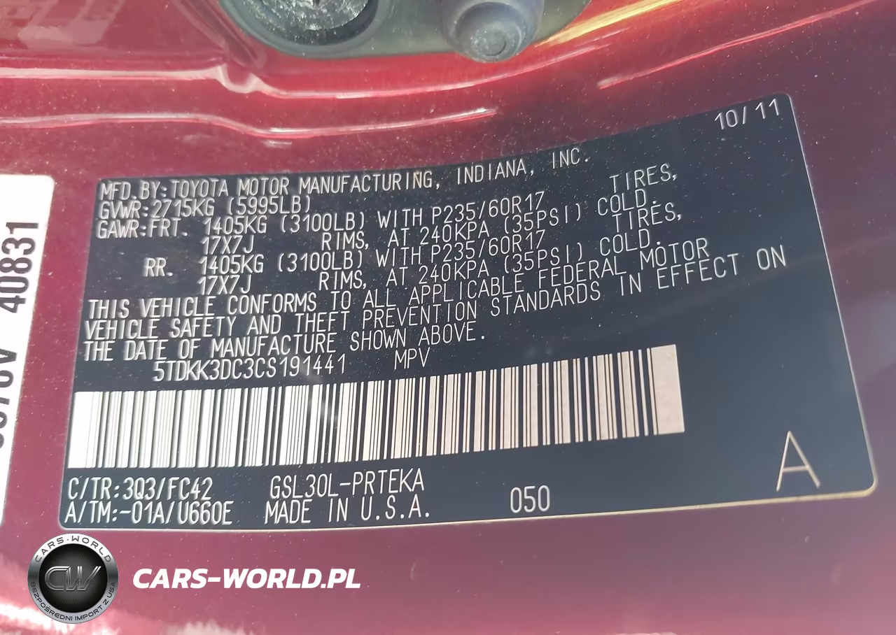 2012 Toyota Sienna Le V6 8 Passenger VIN:5TDKK3DC3CS191441 - 9