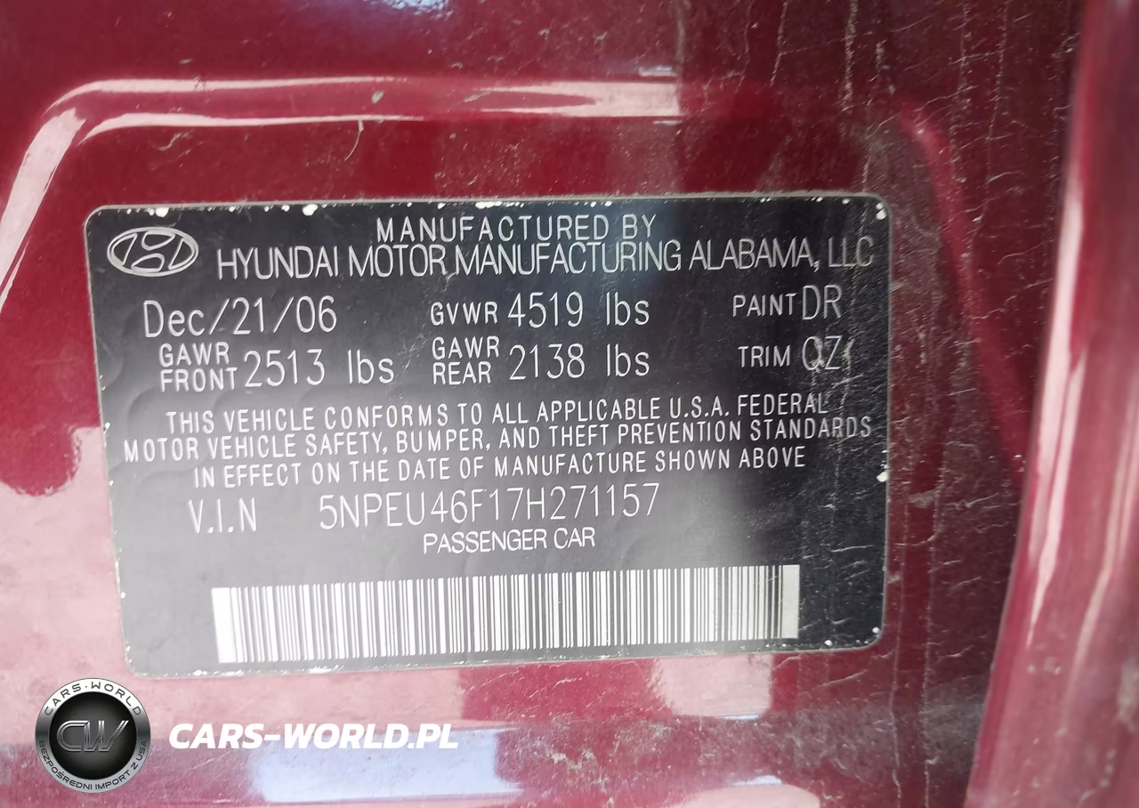 2007 Hyundai Sonata Limited-Se V6 VIN:5NPEU46F17H271157 - 9