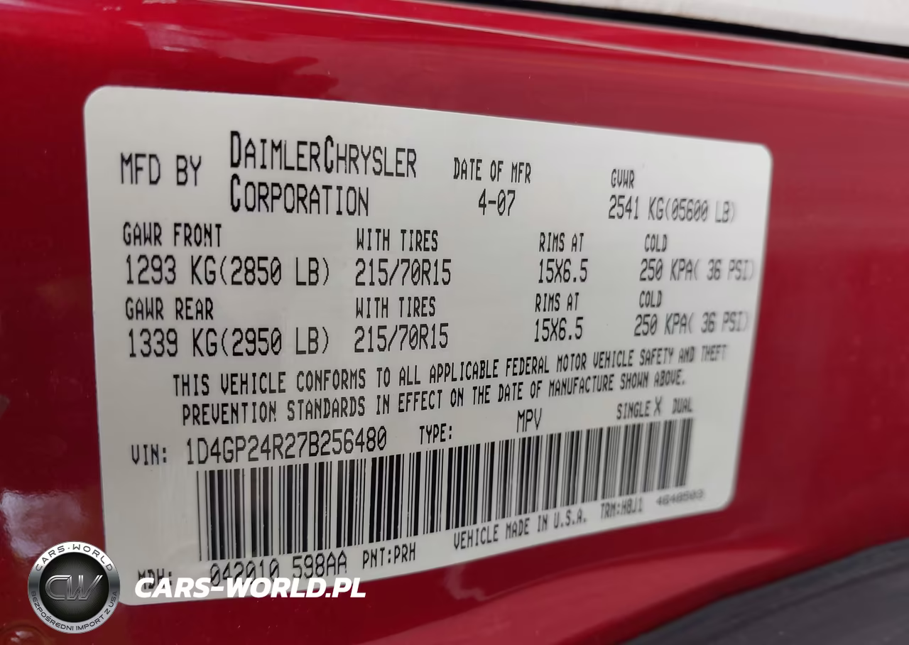 2007 Dodge Grand Caravan Se VIN:1D4GP24R27B256480 - 9