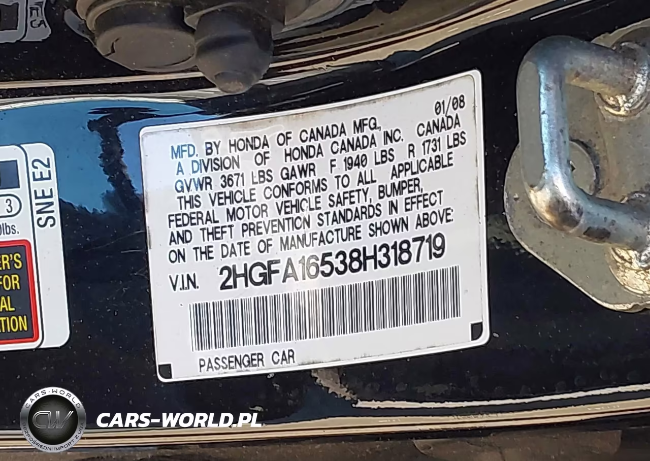 2008 Honda Civic Lx VIN:2HGFA16538H318719 - 9